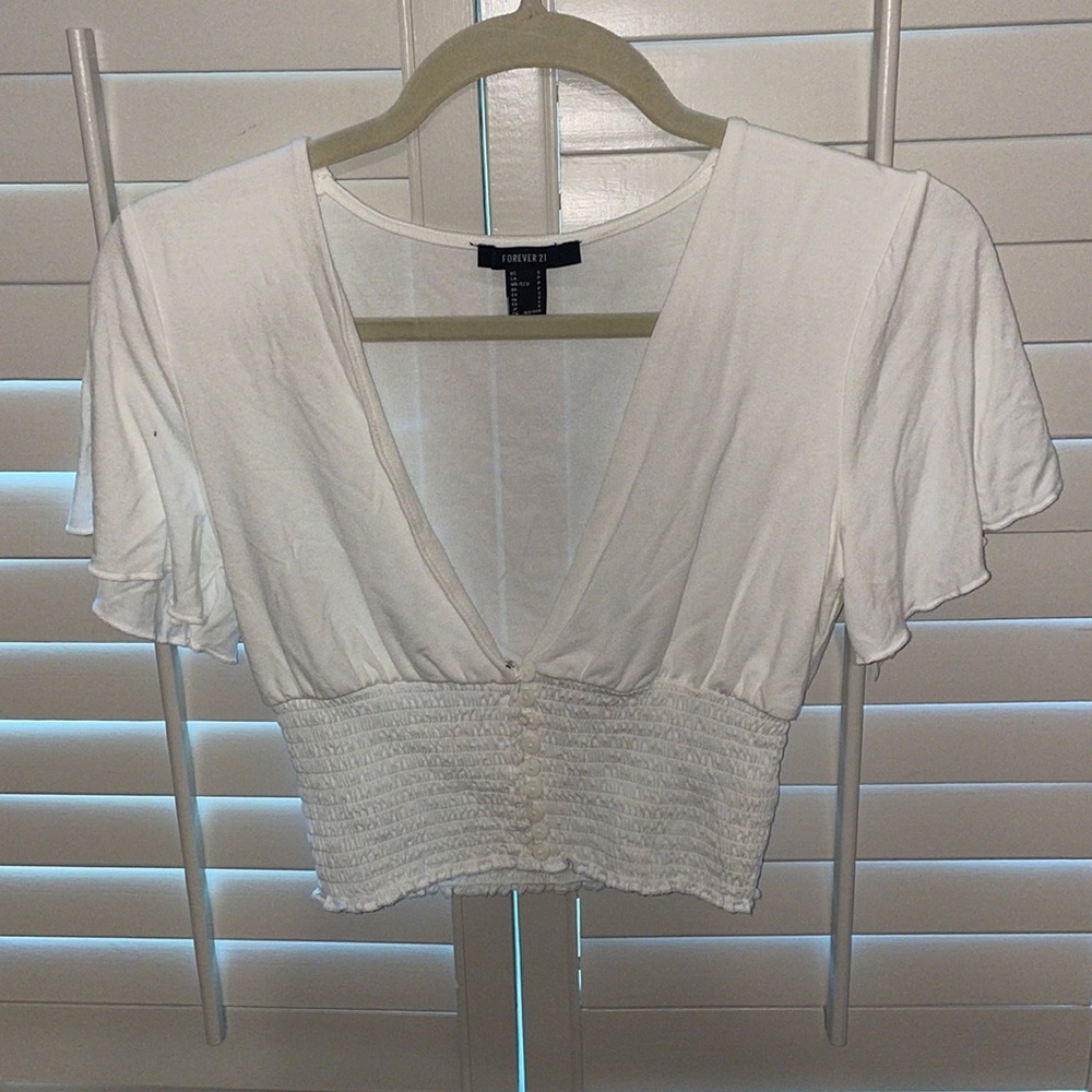 White blouse with buttons